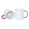 Cana (cana) cu maner colorat, bordura ceramica colorata pentru imprimare prin sublimare